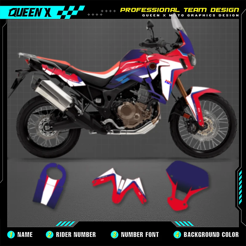 

Queen X MOTOR Custom Motorcycle Graphics Decals Stickers Kits For Honda AFRICA TWIN CRF1000L Dirtbike Deco Decal Stickers