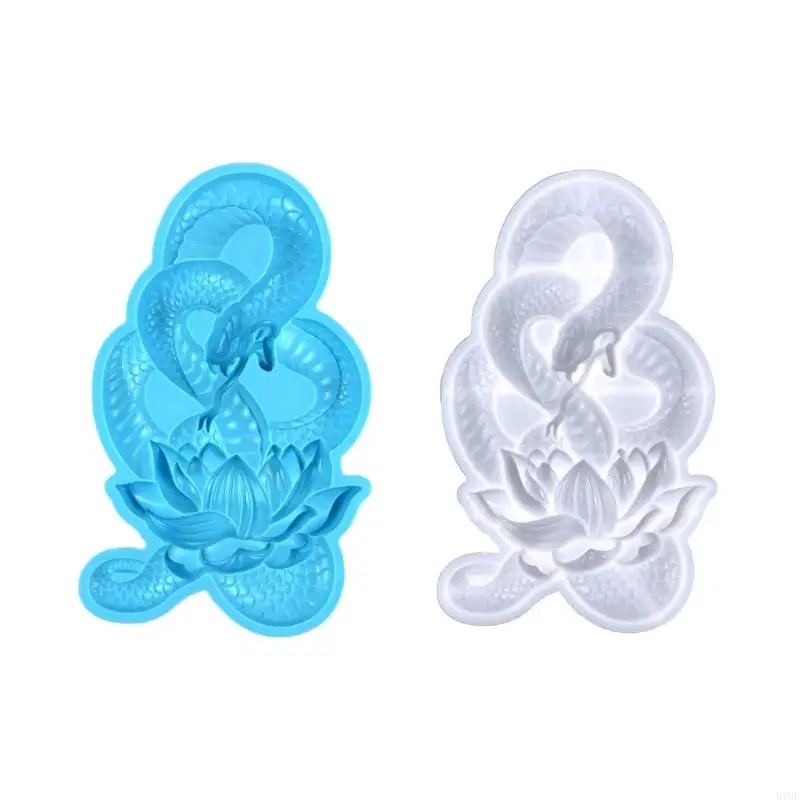 R7UF Lotuses Snake Wall Hanging Ornament Epoxy Resin Mold Living Room Wall Decoration