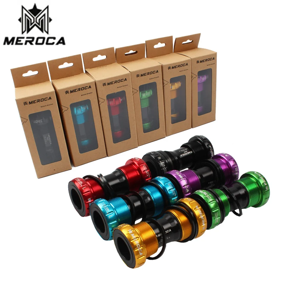 MEROCA High Quality Aluminum Alloy Material Bicycle Bottom Brackets Sealed Bearing BSA BB68/73mm for Mountain Bike and Road Bike