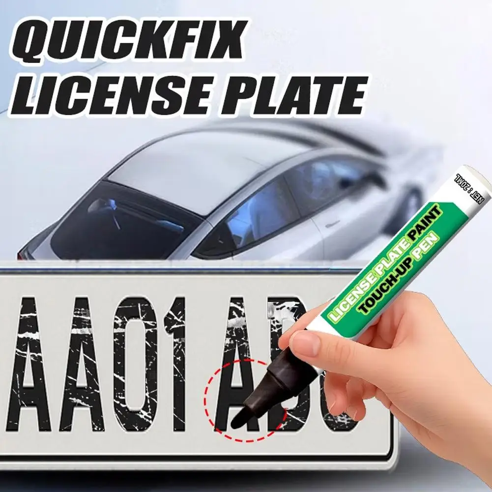 License Plate Touch-up Pen Fading Repair Car Scratch Repair Paint Pen For Nameplate Refurbishment Fine-Tip Body Coating
