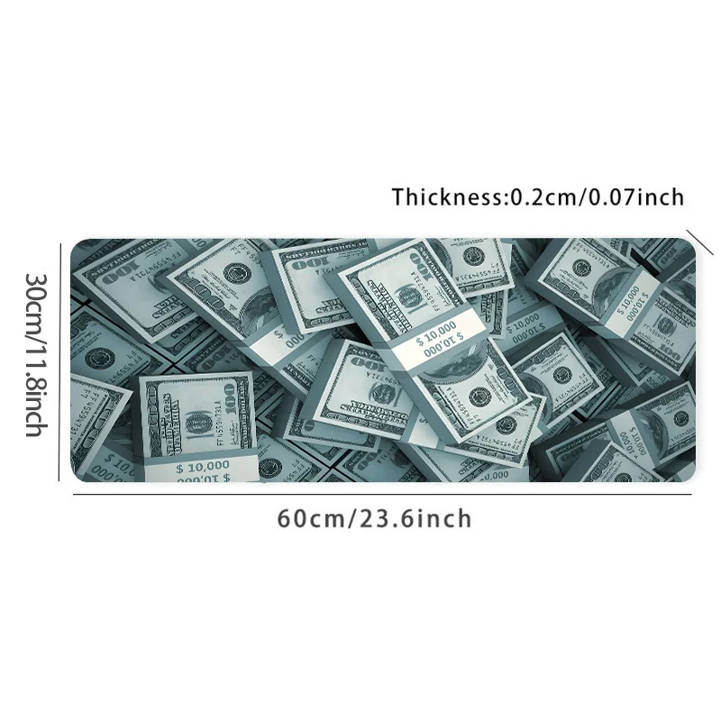 Alas Mouse HD Motif Uang Dolar AS untuk Meja Kerja di Rumah, Alas Karet Anti Selip, Cocok untuk Teman, Remaja, Pacar, dan Kekasih