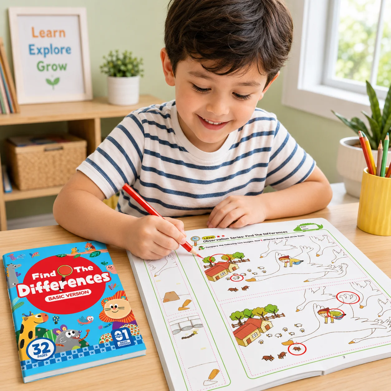 Find The Differences Workbook A5 17x24cm 32 Pages Kids Observation Activity Book Preschool Learning Puzzle Educational Toy
