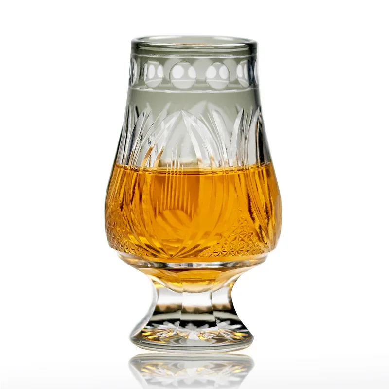 Hand-carved Japanese Style Glass Edo Kiriko Nikkai Whiskey Crystal Wine Glass