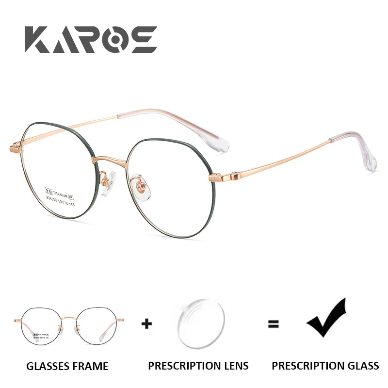 

KAROS New All-titanium alloy Sport Prescription Glasses Women Myopia Eyewear Fashion Women Hyperopia/Progressive Optical Eyeglas