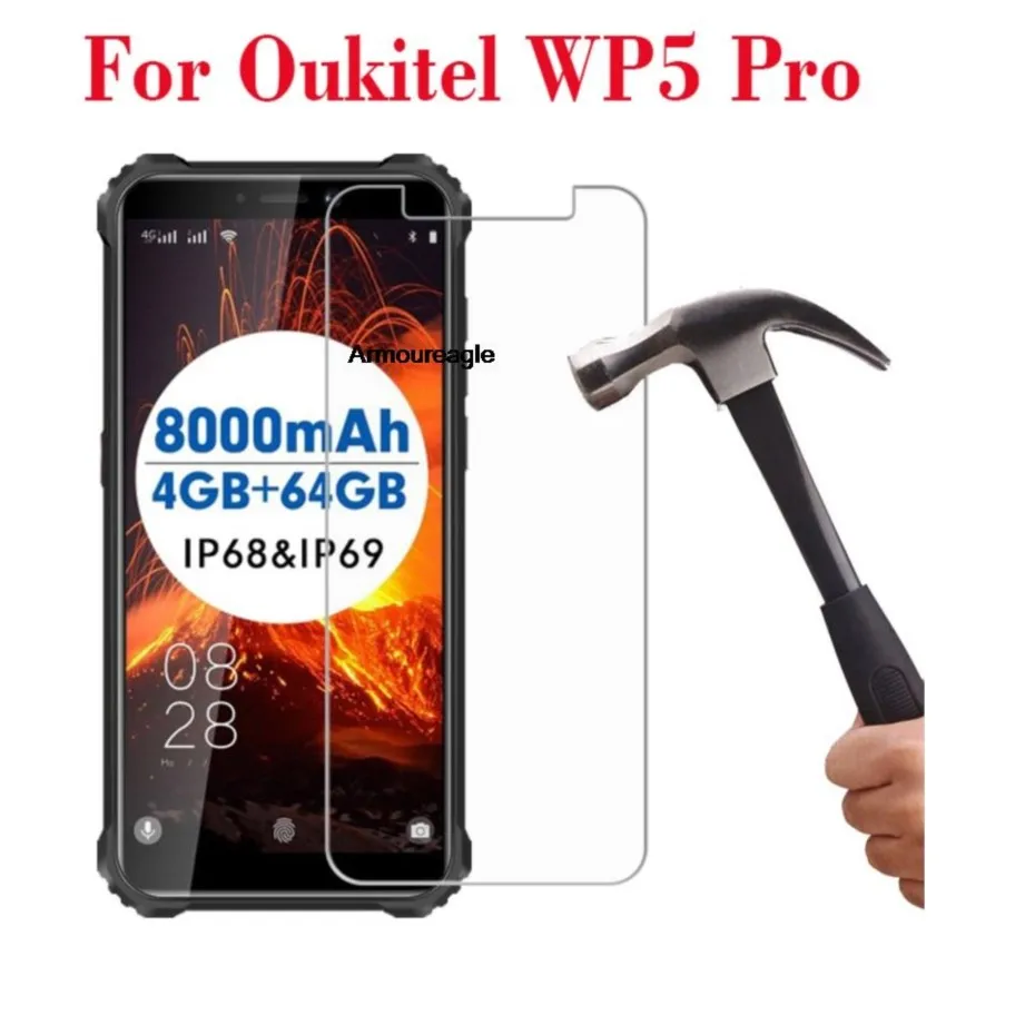 for oukitel wp5 pro tempered glass 2.5d protective film 9h explosion-proof lcd screen protector guard on for oukitel wp5pro