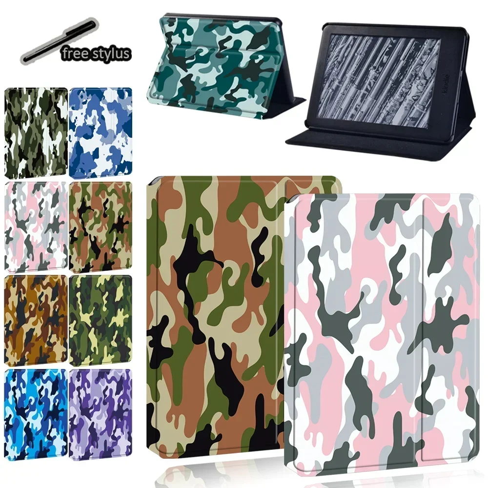 Tablet Case for Kindle Paperwhite 5 (11th)/Kindle Paperwhite 4/1/3/2/Kindle 10th Gen/Kindle 8th Gen Camo Pattern