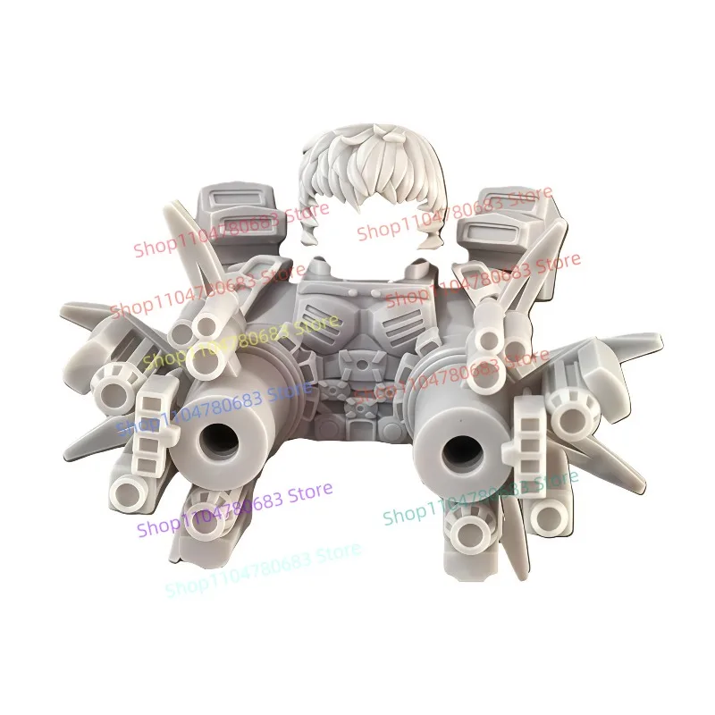 MOC Building Block Chest Armor Machine Gun Mini Figure Assembly Model Display Anime Game Decorative Toy Holiday Gift Collectible