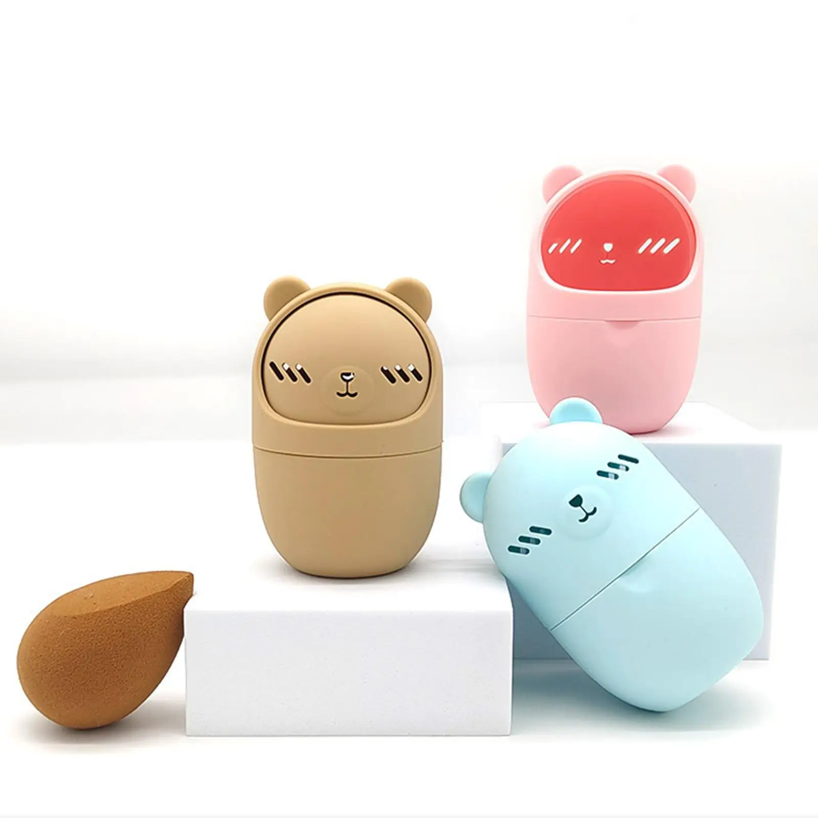 

Dustproof Silicone Makeup Egg Storage Box Breathable Holder for Reusable Makeup Sponges and Cosmetic Blender Accessories