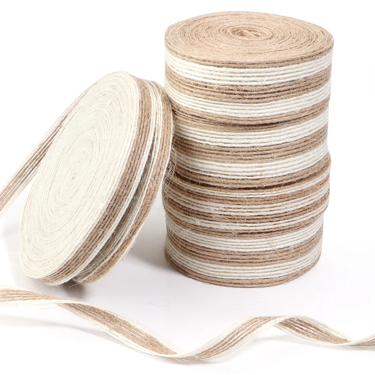 1-10Meters White Edge Twine Jute Rope Natural Jute Burlap Ribbon For Wedding Party Decoration Christmas DIY Gift Packing Webbing