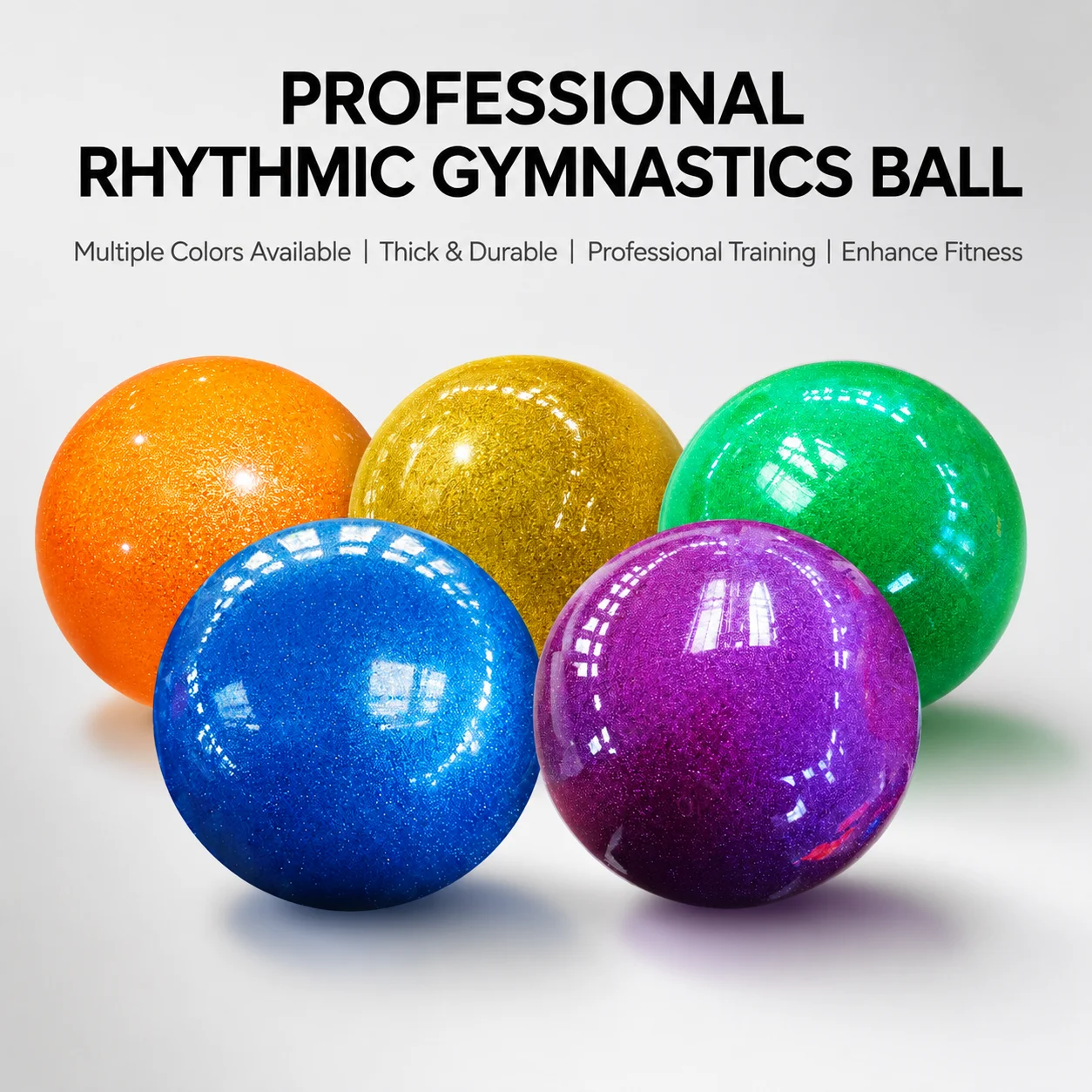 Balón Profesional de Gimnasia Rítmica con Brillantina, Equipo de Entrenamiento en Varios Colores, Antideslizante y Duradero, Balón de Ejercicio para Niñas