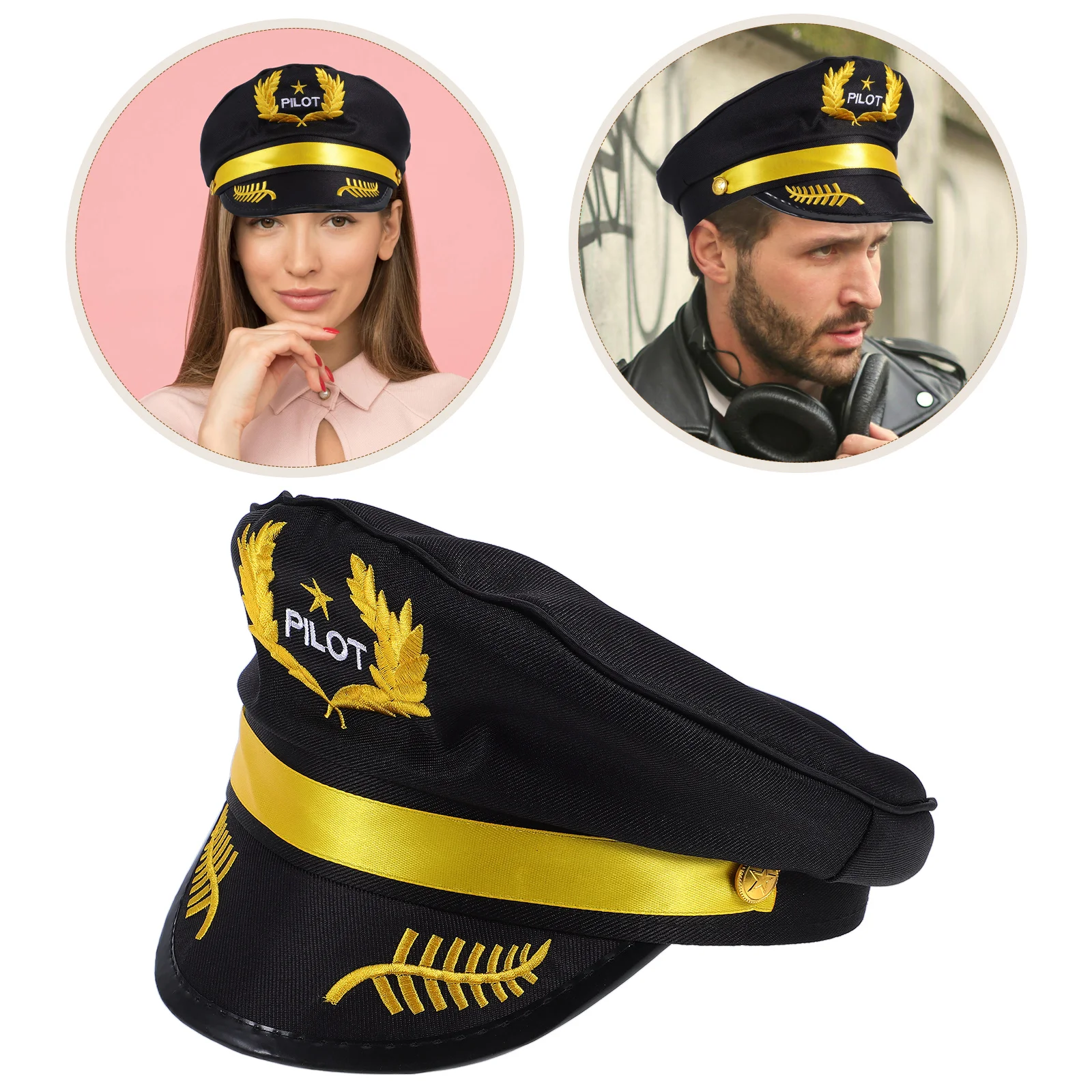 Hat Stage Performing Decor Prop Captain Polyester Cosplay Airline Party Ornament Decorative Decoration