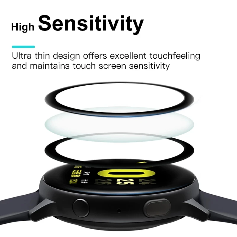 20D Soft Tempered Glass For Samsung Galaxy Watch 3 4 5 Pro Full Screen Protector For Watch Acitve 2 40mm 44mm Protective Film