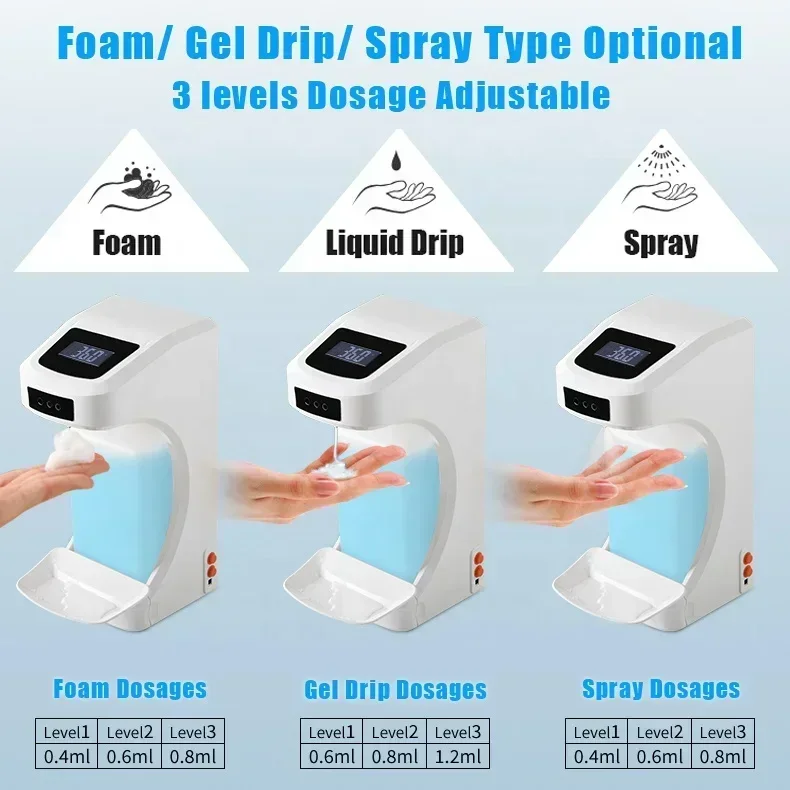 Standing Hand Washing Station Touchless Soap Dispenser Body Temperature Testing Automatic Spray Bottle Liquid Hand Thermometer