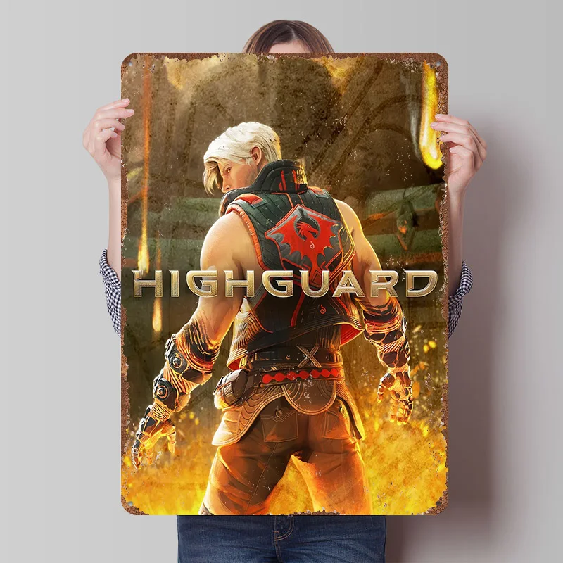 Highguard Character Dragon Emblem Metal Poster Custom Wall Art Retro Vintage Tinplate Signs for Man Cave Home Decor Living Room