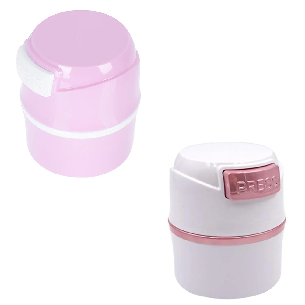 

2 Pcs Eyelash Glue Box Extension Case Tool Storage Jar Can ABS Material Makeup Tank