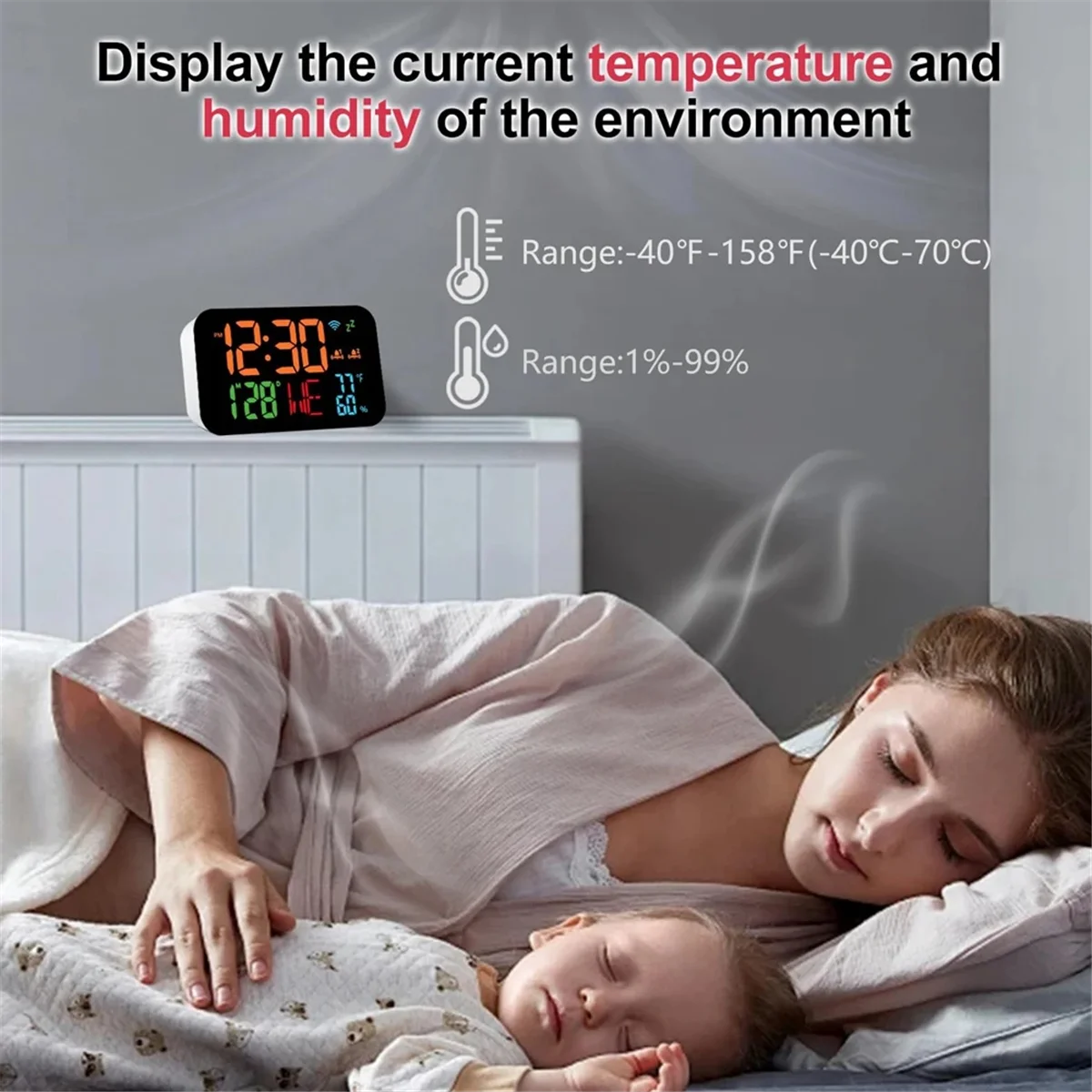 

Better Quality Tuya WiFi Clock Calendar Intelligent Thermometer Hygrometer with Digital LED Display Support WIFI Auto-Calibratio