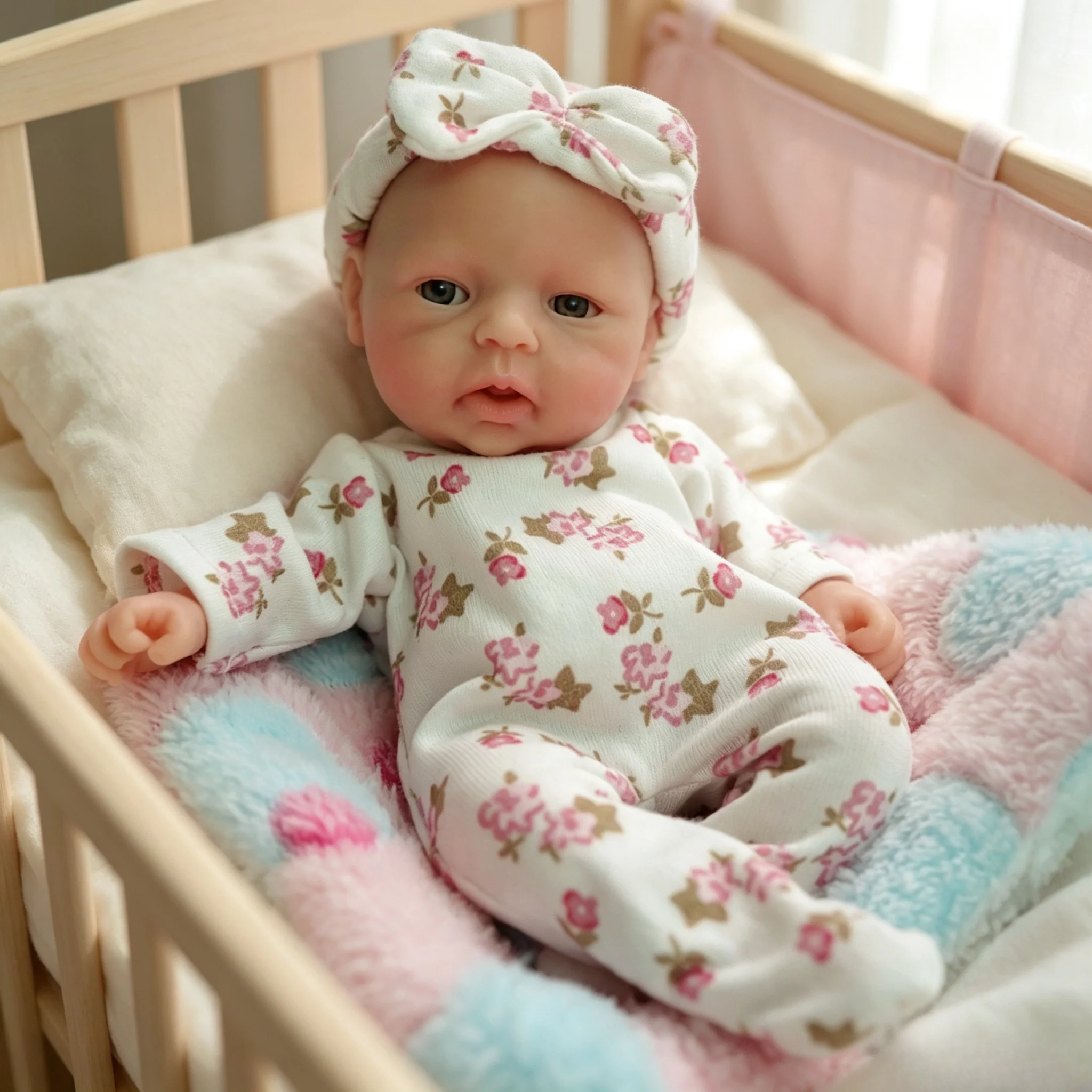 7-Zoll-Mikro-Vorfrühchen-Silikon-Babypuppe, lebensecht, Reborn, Anti-Stress-Kuscheltier, realistisches Spielzeug zur Stresslinderung und zum Kuscheln