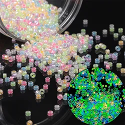 10g Colorful Luminous Glass Seed Beads For Jewelry Making Round Rocailles Glow In The Dark Beads Bracelet About 2.5mm Dia.