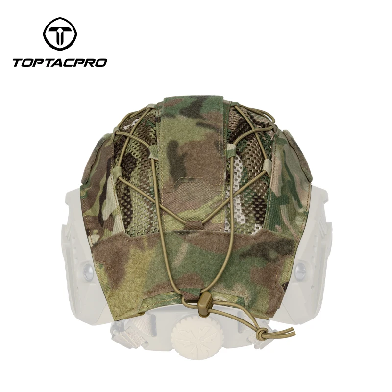 TOPTACPRO Tactical Helmet Cover For Fast Helmet 500D Nylon Camo Headwear Hoop&Look 8801