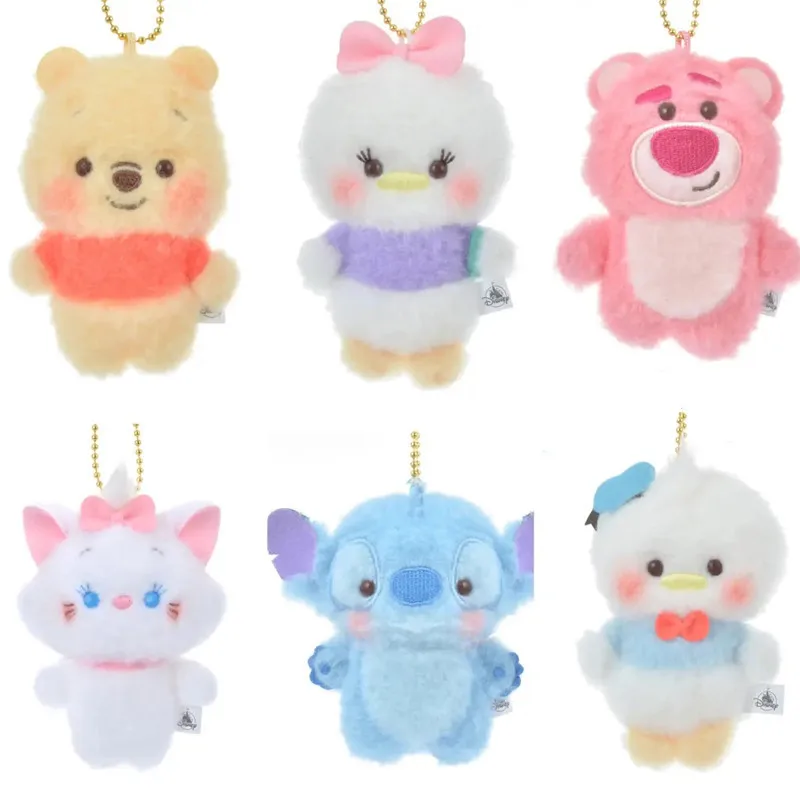 

Miniso Disney Poker Strawberry Bear Donald Duck Mary Cat Stitch Plush Bag Pendant Keychain Jewelry Gift Plush Pendant