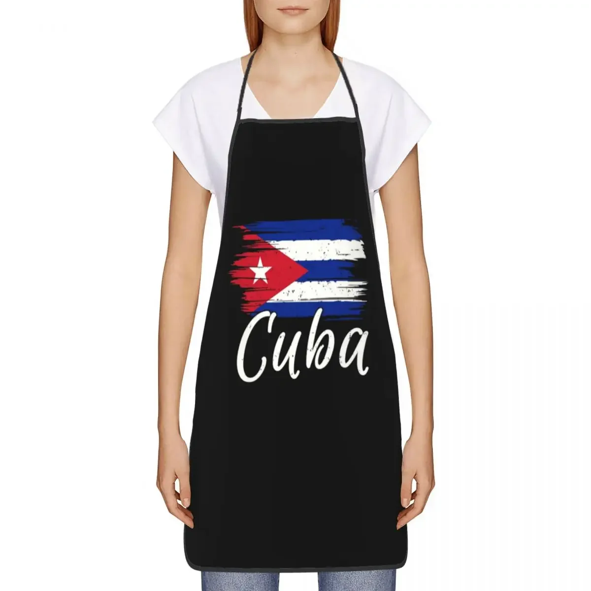 Unisex Cuba Cuban Havana Flag Kitchen Chef Cooking Baking Apron Women Men Cuban Patriotic Tablier Cuisine for Gardening