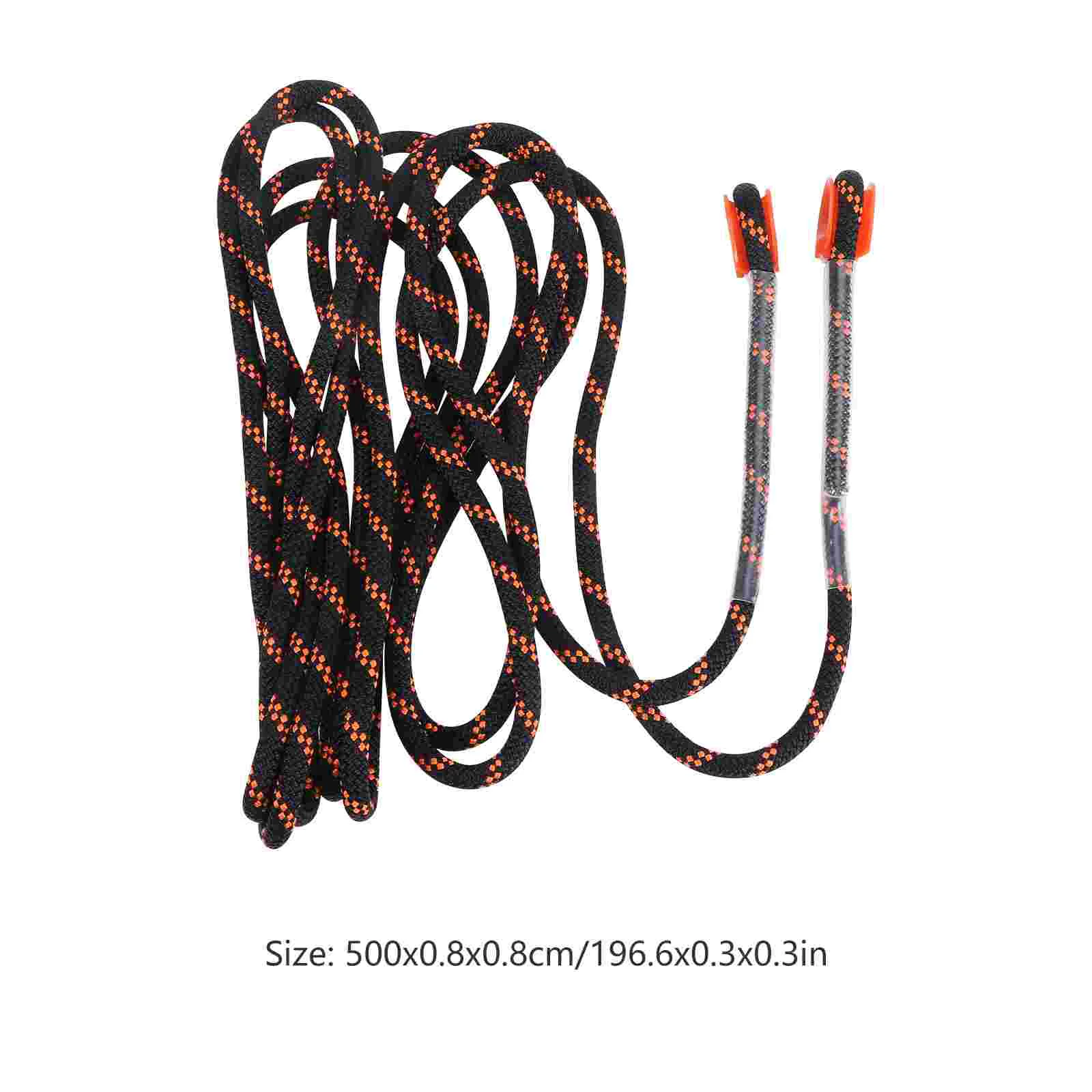 1PC 8mm Thickness Tree Climbing Safety Sling Cord Rappelling Rope Equipment for Outdoor (Black and Orange, 5 Meter)