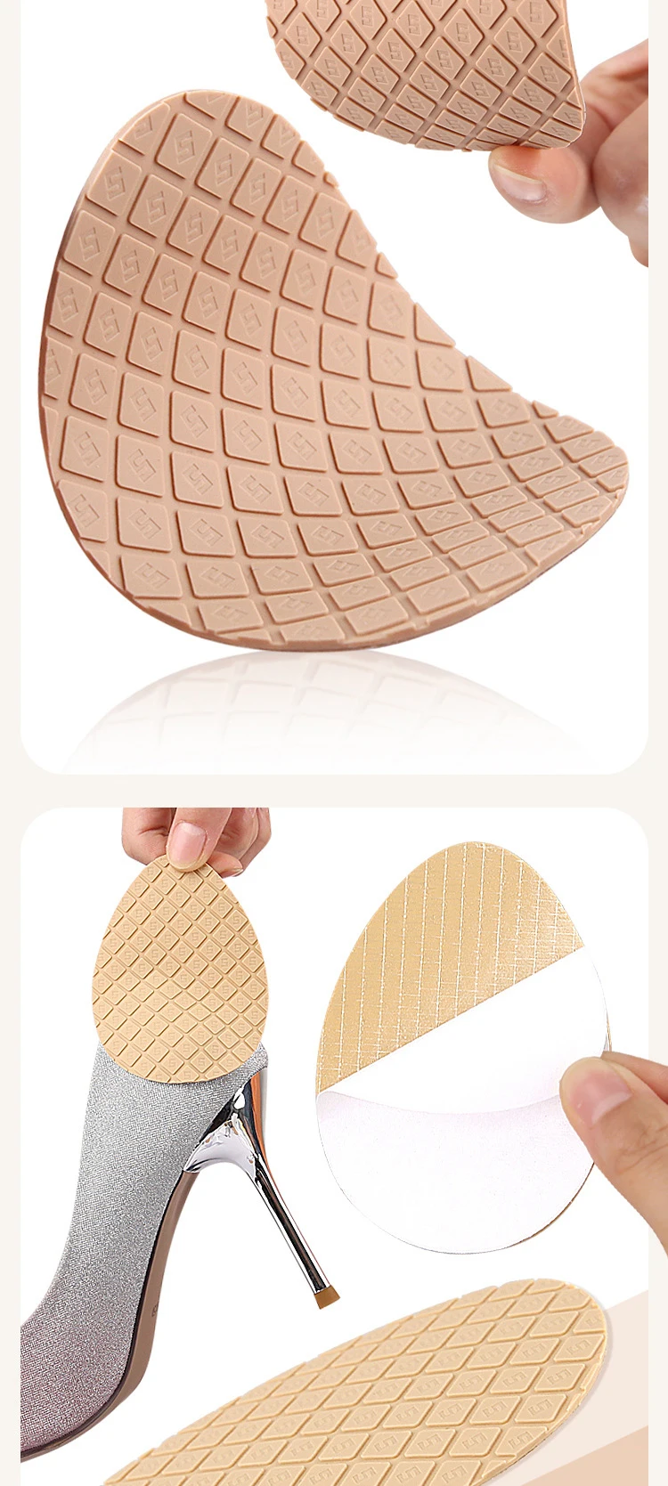 Reparaturset für Gummisohlen, rutschfest, verschleißfest, selbstklebender Sohlenschutz, geeignet für Schuhe mit hohen Absätzen und Sneaker. – Detail 5
