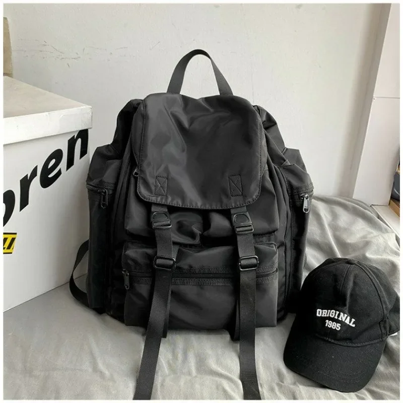 2024 New Men Black Backpack Large Capacity Sports Trend Travel Package Fashion Workwear Bag Boy High School Student SchoolBag