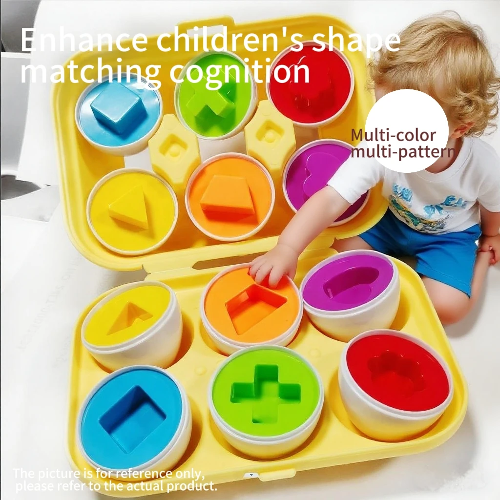 Forma geometrica che abbina uova tortuose per bambini, educazione precoce, illuminazione, uova intelligenti, giocattoli per il riconoscimento dei colori