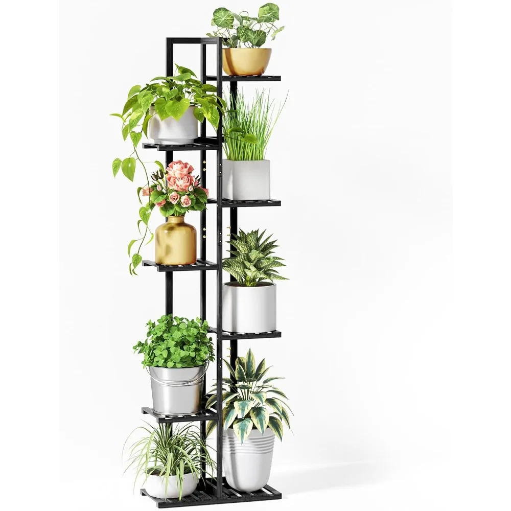 

ROSSNY Plant Stand Indoor, 7 Tier 8 Potted Bamboo Plant Stands for Indoor Plants, Corner Plant Stand, Tiered Stands