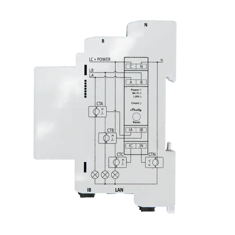 mountable 3-Phase Energy Meter Smart Control Wifi Bluetooth LAN Connection