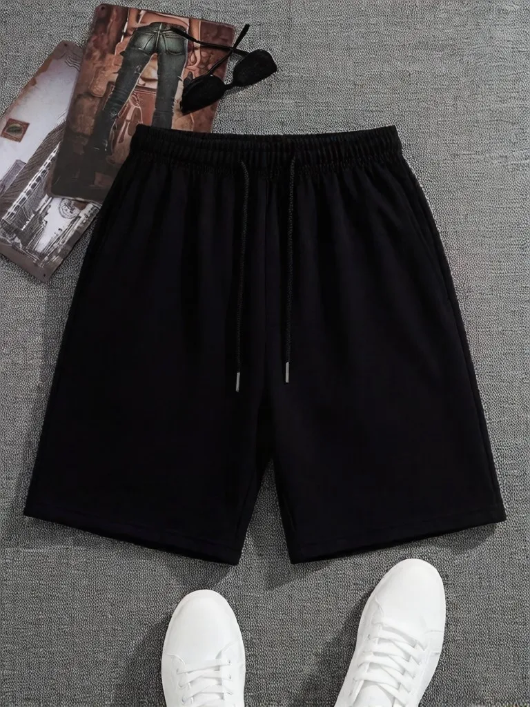 

Мужские пляжные летние простые шорты с карманами, удобные, свободные, на шнурке, модные, универсальные, для фитнеса и спорта