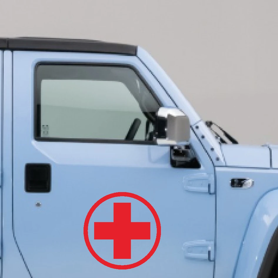 First aid Red Cross Vinyl Material Car Stickers Trunk Decal Car Styling RV Campervan Personality Refrigerator Decor