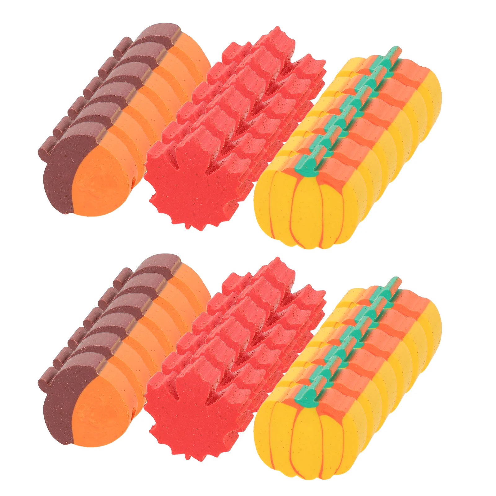 

50pcs Mini Eraser Set Autumn Themed Fall Desk Accessories Homework Rewards School Supplies Pumpkin Maple Leaf Pencil Erasers For