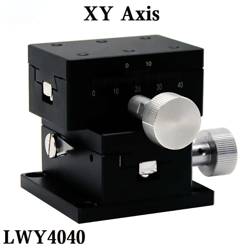 LWY4040 XY Axis Dovetail Groove Sliding Table 40×40mm Gear Knob Manual Adjust Hi gh Precision Linear Displacement Platform