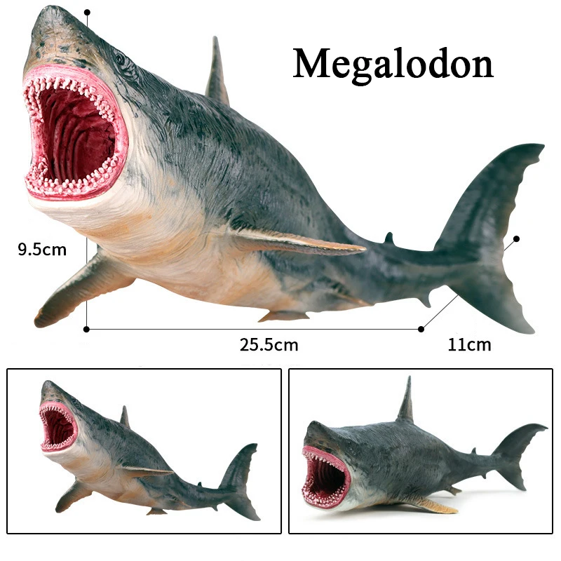 Oenux Savage Marine Sea Life Megalodon Figurka Akcji Klasyczne Zwierzęta Oceaniczne Duży Rekin Ryba Model PVC Kolekcja Zabawka Prezent dla Dziecka