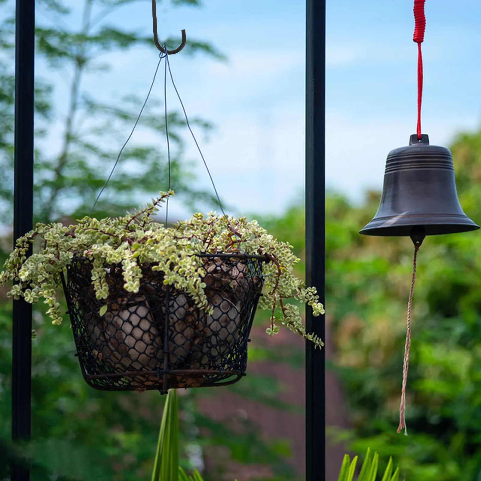 4Pcs Heavy-Duty Iron Planter Hanger Hook for Wall Balcony Fence Outdoor Indoor Hanging Basket Flower Pot Wind Chime Garden Decor