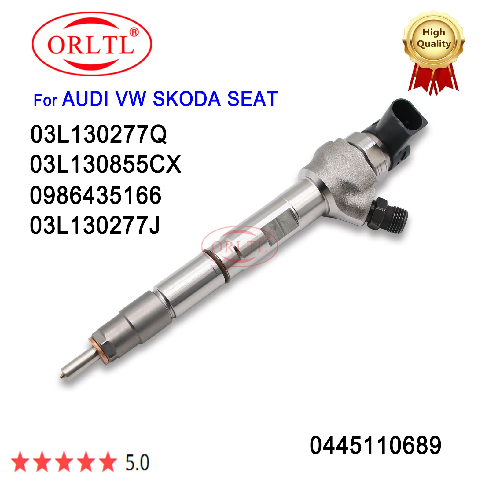 

0445110689 0 445 110 689 Diesel Fuel Injector 03L130277J 03L130277Q 03L130855CX 0986435166 Fits For AUDI SKODA SEAT VW