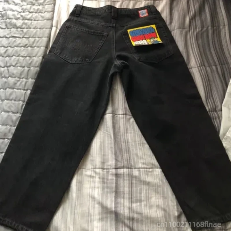 

Американские потертые потертые джинсы в стиле ретро, повседневные японские женские брюки High Street, свободные прямые облегающие брюки в стиле хип-хоп