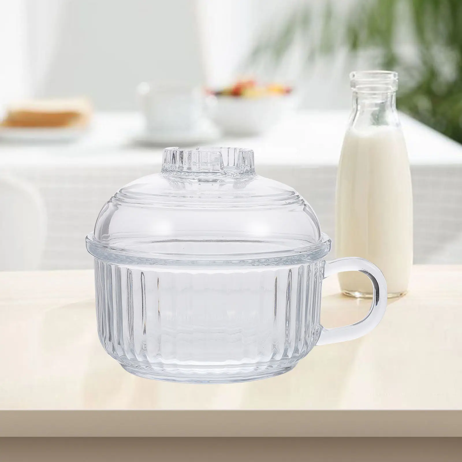 1Pcs Glass Bowl High Heat Resistant Scratch Proof Noodle Soup Bowl Oven Safe Household Kitchen Tableware Glass Storage Container