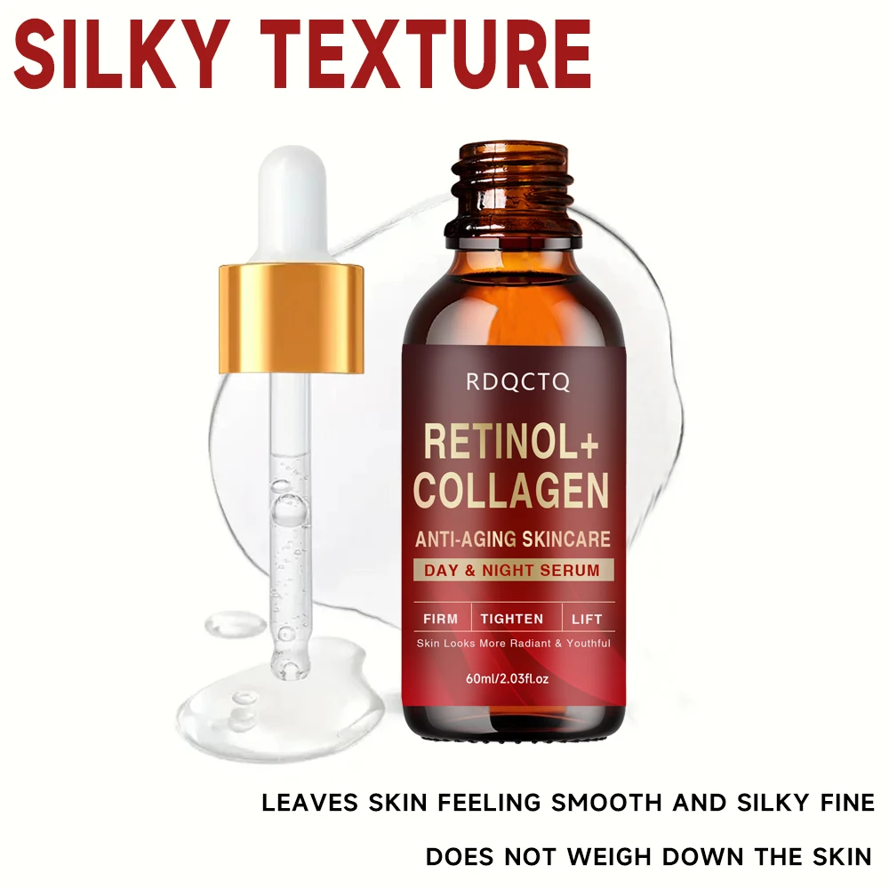 Retinol Collagen Anti-Aging Day Night Serum - Firming Lifting Facial Essence for Youthful Radiance Skin Care Formula with Hydrat view 4