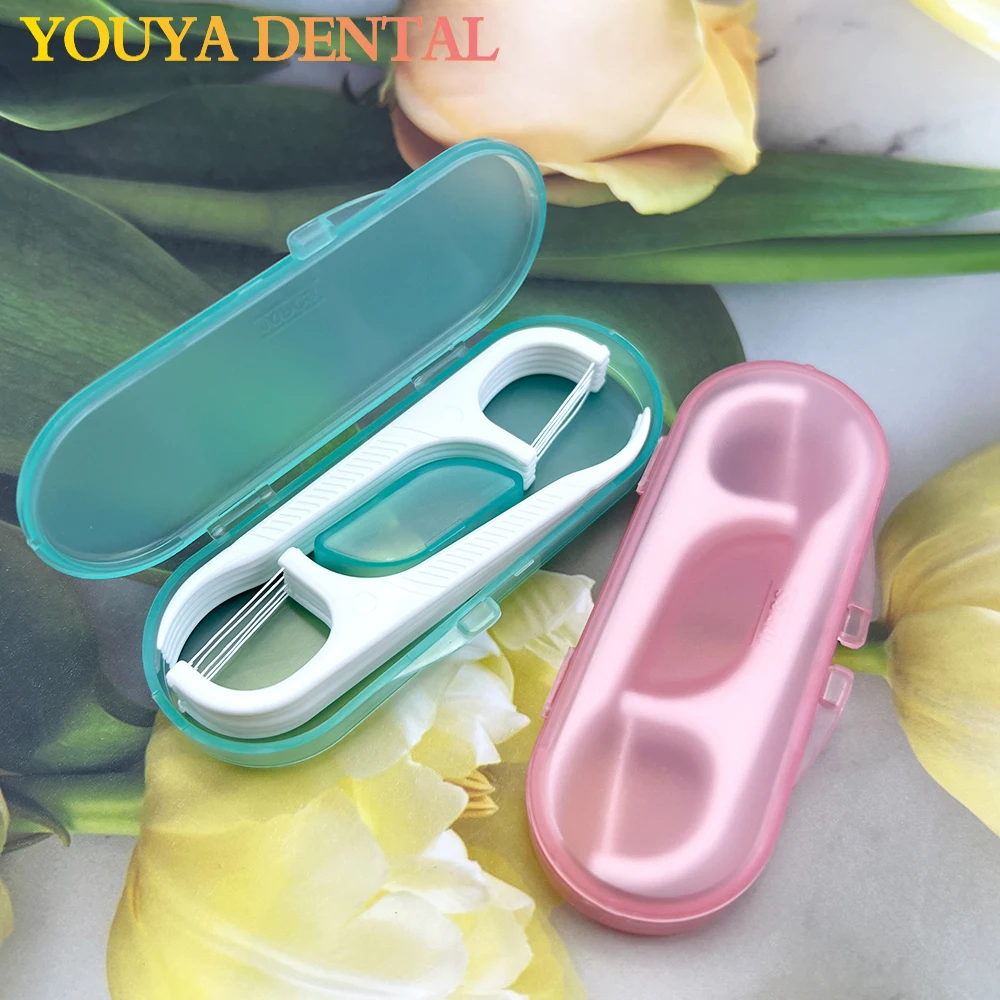 

Portable Floss Toothpick Box Dental Floss Storage Box Toothpick Floss Set Teeth Cleaner With 10Pc Floss Dental Oral Hygiene Care