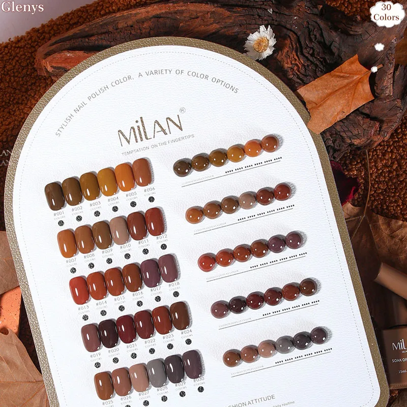 Glenys 30 cores esmalte cola para outono e inverno imersão gel cor correspondência cartão salão de beleza arte essencial verniz conjunto