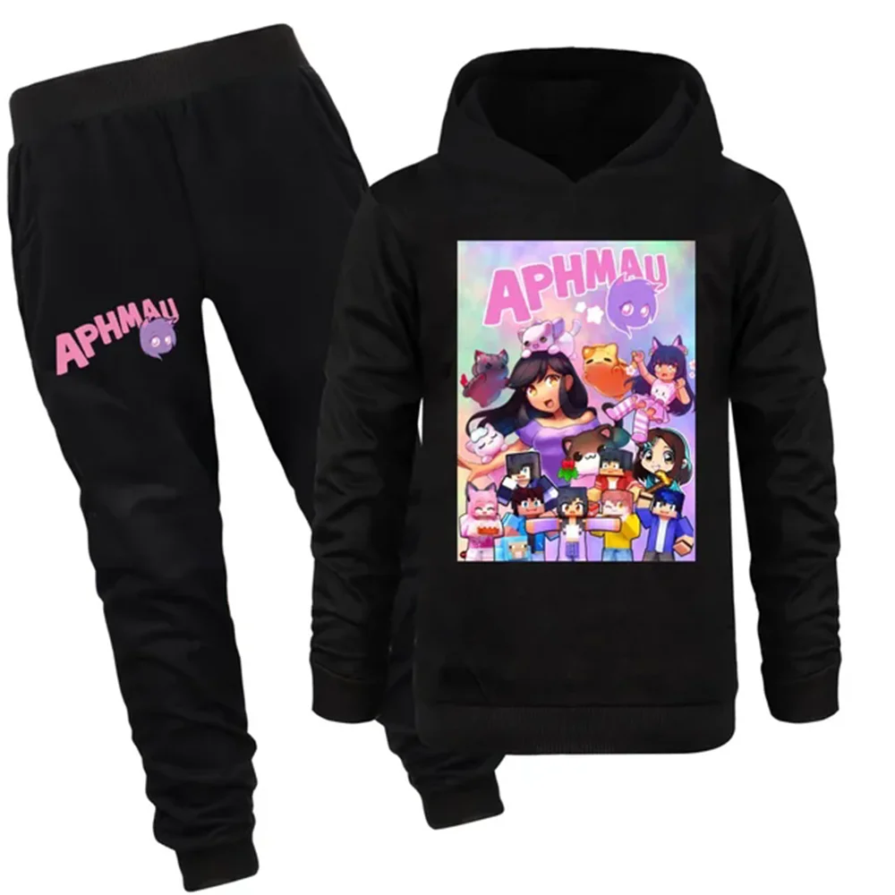 

Anime APHMAU Clothes Kids Hooded Sweatshirts Pants 2pcs Sets Hoodies Baby Girls Boutique Outfits Toddler Boys Fashion Sportsuits