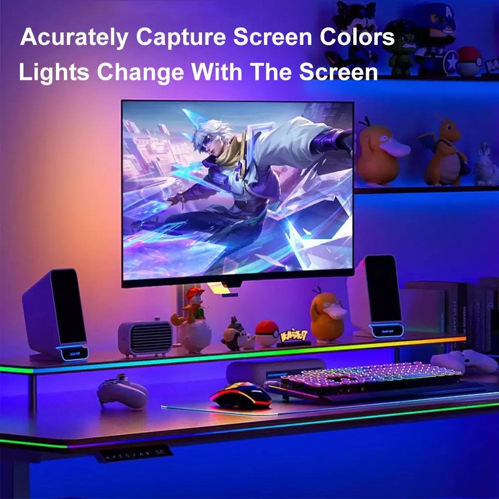 Imagem -06 - Rgb Color Monitor Sync Light Strip pc Gaming Backlight Smart Ambilight Screen Faça Você Mesmo Game Decor Usb 5v