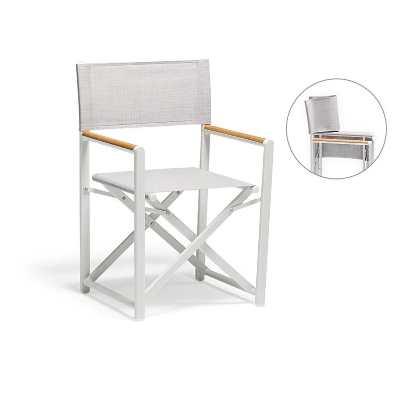 

Outdoor aluminum folding balcony chair with armrests