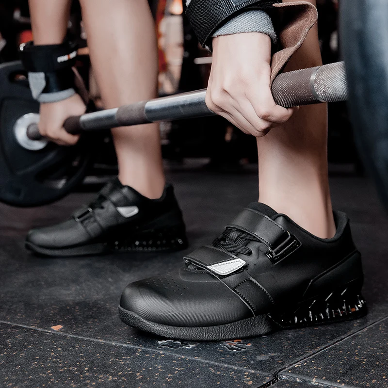 Sepatu Angkat Beban Profesional untuk Pria dan Wanita, Sepatu Squat untuk Powerlifting dengan Sol Karet Anti Selip