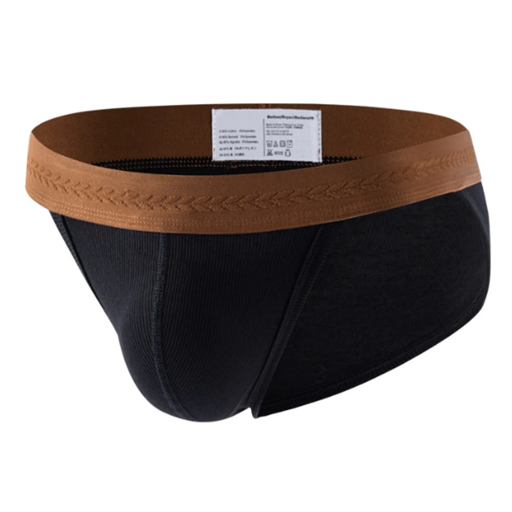 Breathable Underpants Low Rise Underwear Color Matching Pattern Comfortable Fit Breathable Cotton Underwear For Men Everyday Use