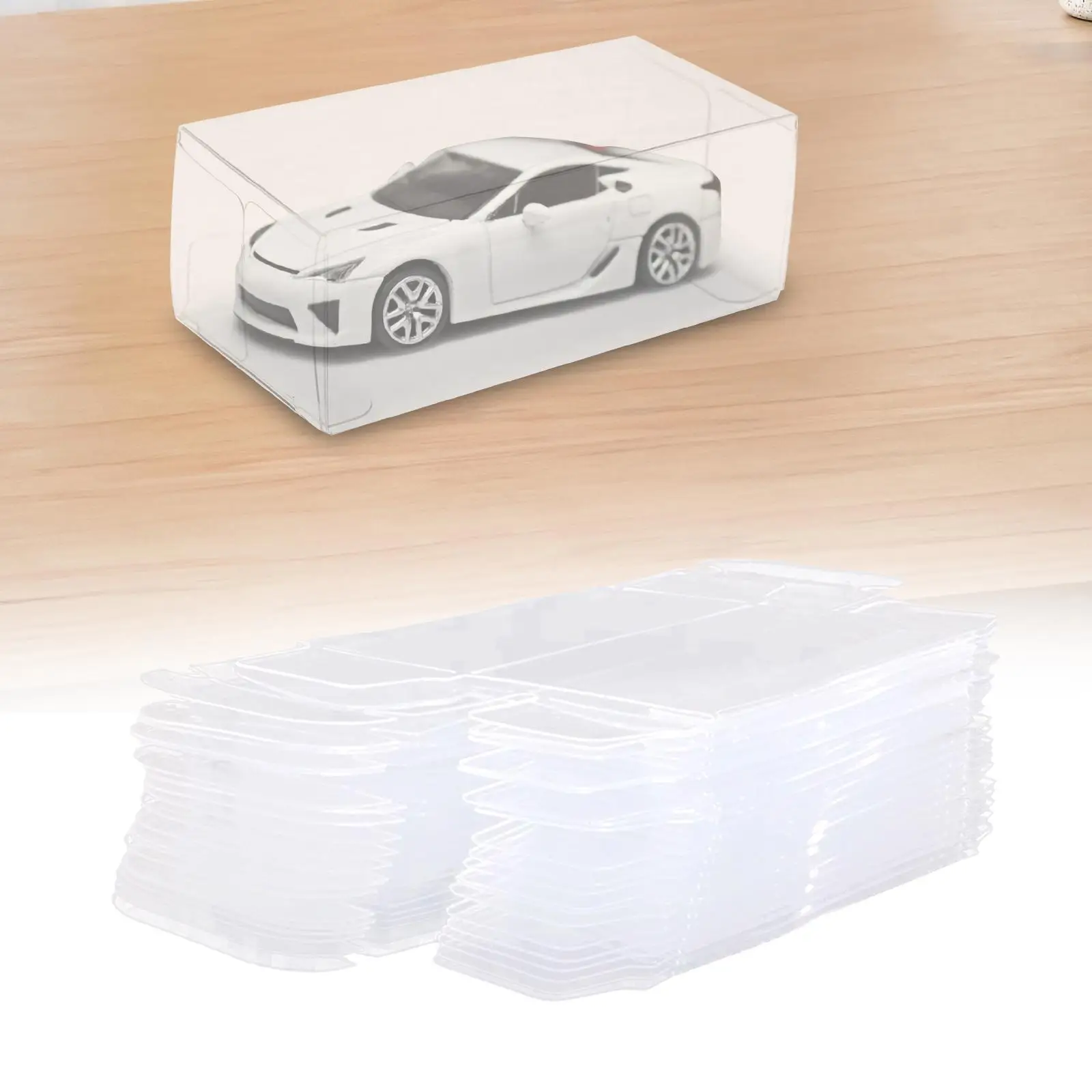 

20 Pieces 1/64 Car Toy Display Showcase PVC Clear Box for Collectible Action Figures Toys Cars Protection Storage & Organizing