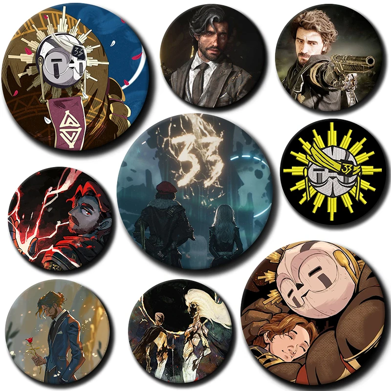 Exquisite Cartoon Badge Round Creative Brooches C-Clair Obscur Expedition 33 Button Pins for Backpack Jewelry Accessories Gifts